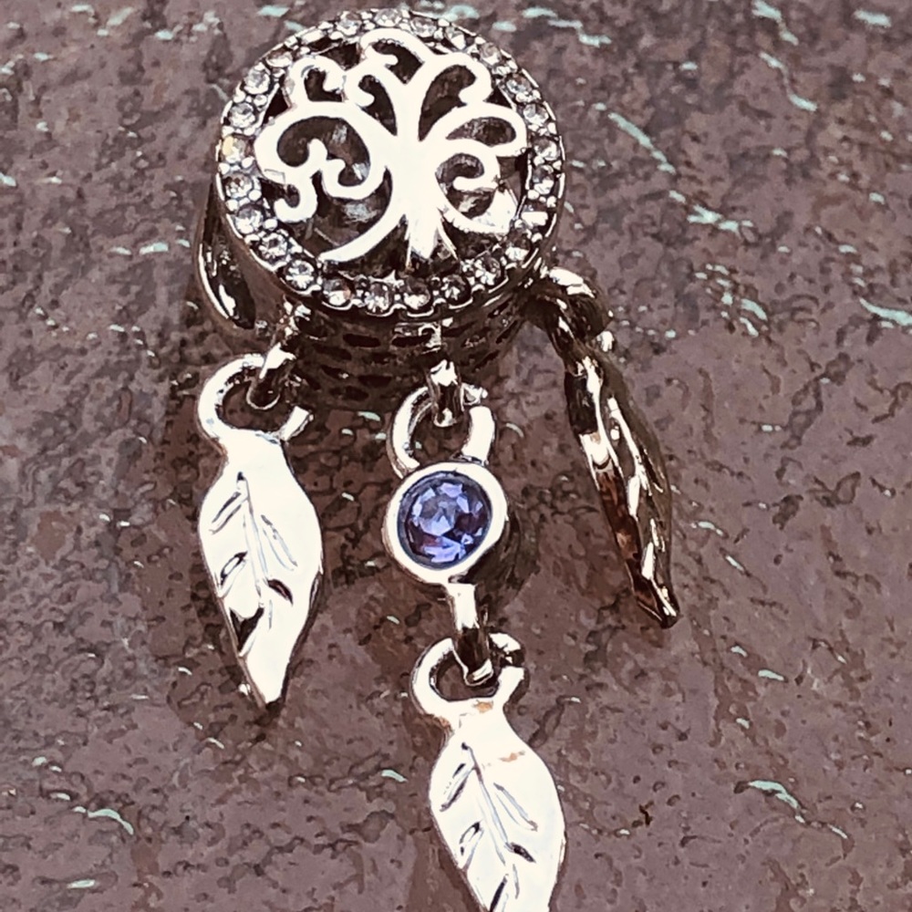 Dreamcatcher charm tree of life silver feather - Picture 3 of 3